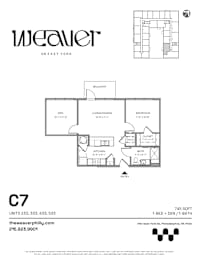 1 bed, 1 bath, 745 sqft, $1,960