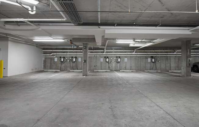the interior of a parking garage at 200 City View, Provo, Utah