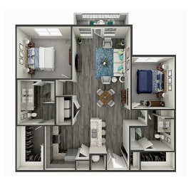 2 beds, 2 baths, 1,188 sqft, $1,820