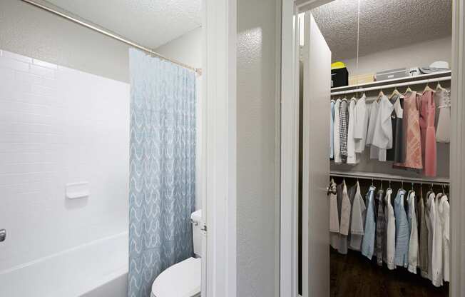 Bathroom with Walkin Closet at The Villas at Quail Creek Apartment Homes in Austin Texas