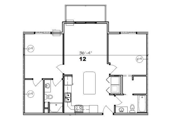 2 beds, 2 baths, 912 sqft, $1,409, Unit 1244-12