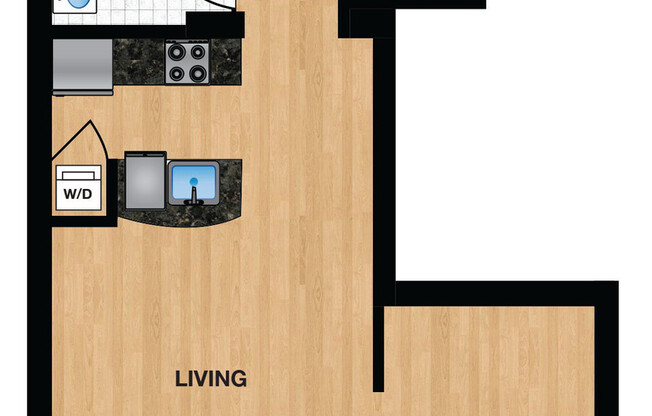 Studio, 1 bath, 469 sqft, $2,145, Unit 0607
