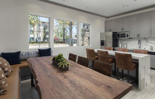 Clubroom kitchen and dining area