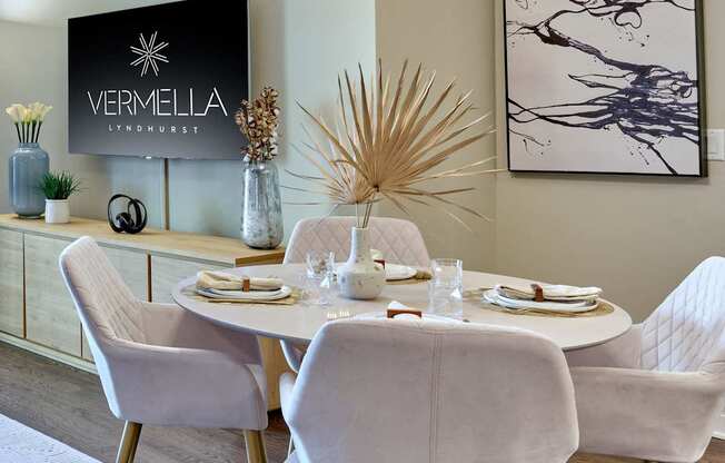 Open layout dining area at Vermella Lyndhurst apartments, Lyndhurst 07071