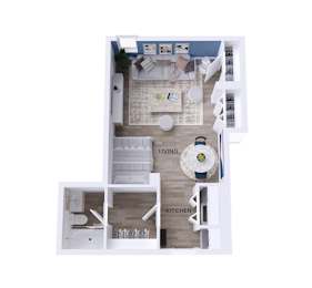 Studio, 1 bath, 425 sqft, $1,287