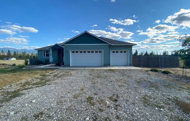 Beautiful, 5 bedrooms, 3 bath daylight rancher on 10 acres with views of Mt. Spokane Available now