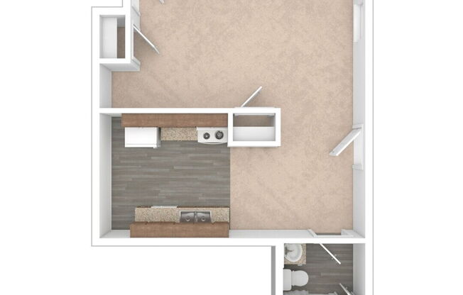 Studio, 1 bath, 600 sqft, $1,300