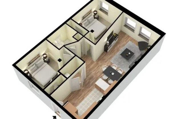 2 beds, 1 bath, 864 sqft, $1,800, Unit 110