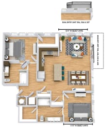 2 beds, 2 baths, 1,203 sqft, $2,309