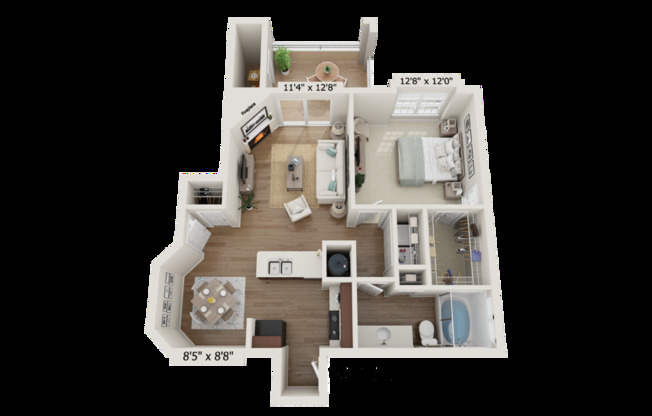 1 bed, 1 bath, 730 sqft, $1,919