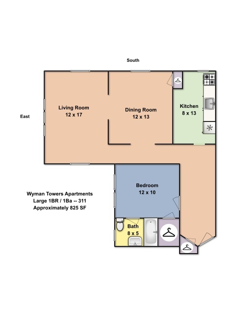 1 bed, 1 bath, 550 sqft, $1,600, Unit 111