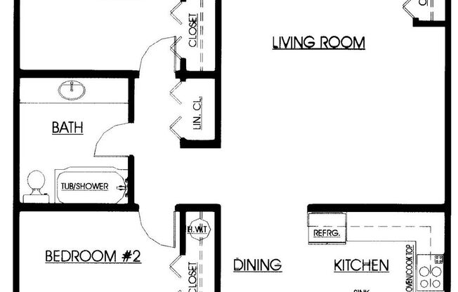 2 beds, 1 bath, 907 sqft, $1,100, Unit B103