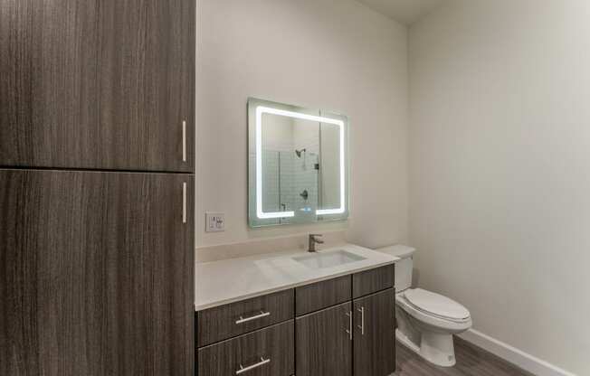 Renovated Bathrooms With Quartz Counters at Residences at 3000 Bardin Road, Texas