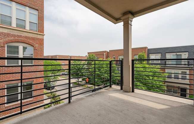 a view of the balcony at the bradley braddock road station apartments