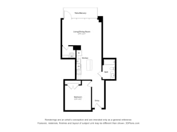 1 bed, 1 bath, 790 sqft, $1,164