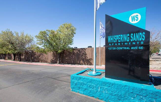 Monument Sign at Whispering Sands Apartments in Albuquerque