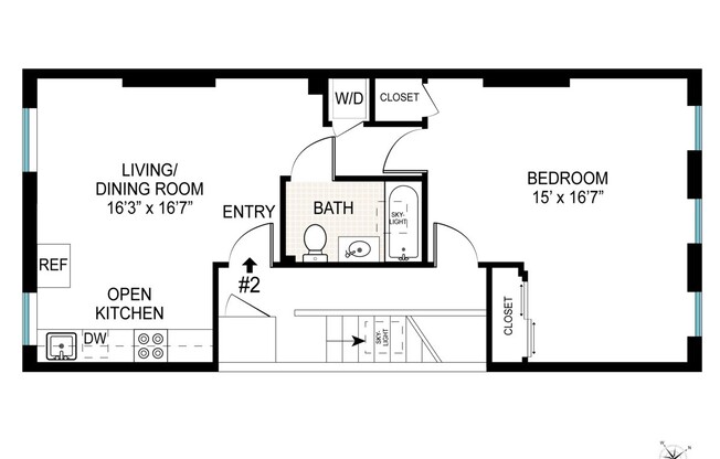 1 bed, 1 bath, $3,000, Unit 2