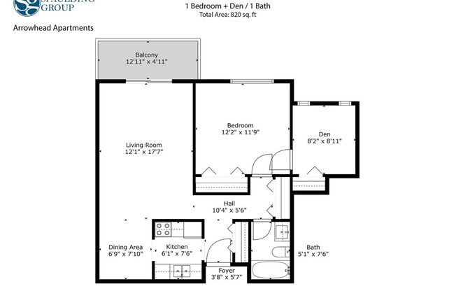 1 bed, 1 bath, 820 sqft, $1,150, Unit 3150-203