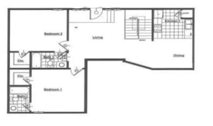 2 beds, 2 baths, 1,100 sqft, $1,705