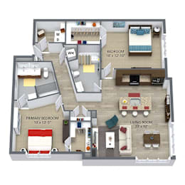 2 beds, 2 baths, 1,230 sqft, $2,506