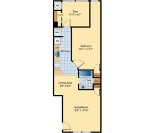 2 beds, 1 bath, 694 sqft, $1,695