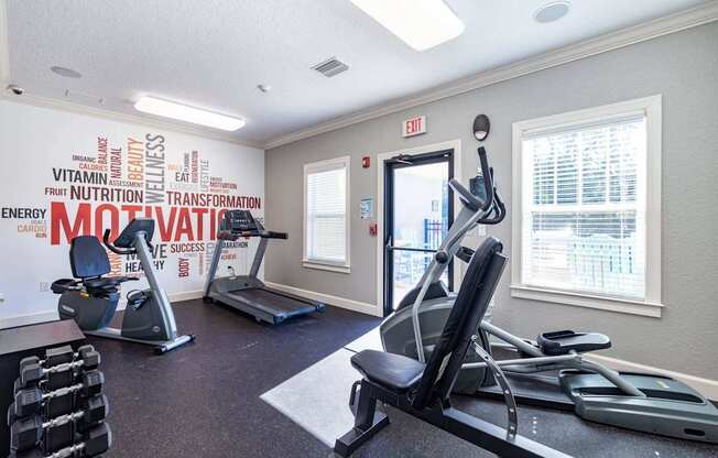 Big oaks apartments lakeland florida fitness center with cardio equipment and weights