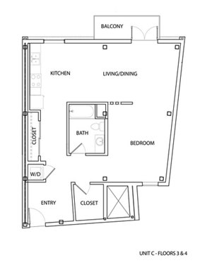Studio, 1 bath, 812 sqft, $2,799