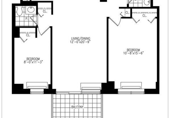 2 beds, 2 baths, $6,300, Unit 16D