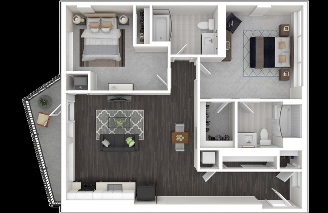 2 beds, 2 baths, 1,053 sqft, $4,599