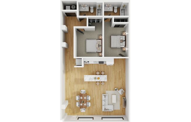 2 beds, 2 baths, 1,281 sqft, $1,945, Unit 8-108