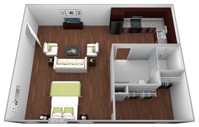 Studio, 1 bath, 432 sqft, $1,785