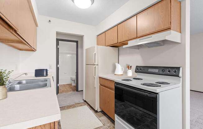 Kitchen with Wood Cabinets
