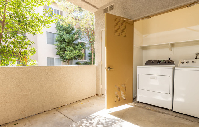 Balcony with Washer and Dryer Closet