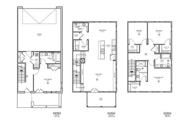 4 beds, 3.5 baths, 2,352 sqft, $3,195, Unit 13024 Lincoln Road 2 Car Garage D2352 Townhome