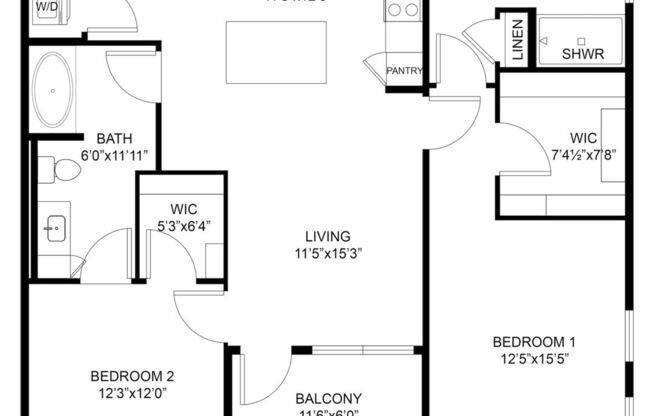 2 beds, 2 baths, 1,212 sqft, $2,315