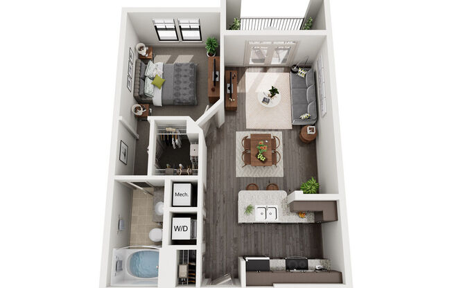 1 bed, 1 bath, 703 sqft, $1,425