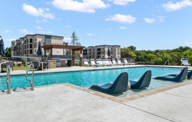 Northside at the Woodlands Outdoor Resort-Style Pool with Lounge Chairs