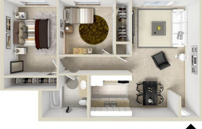 2 beds, 1 bath, 800 sqft, $965, Unit 395-08