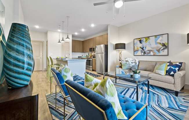 Living Room Interior at McCarty Commons, San Marcos, TX, 78666
