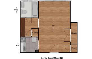 Studio, 1 bath, 400 sqft, $795, Unit 321