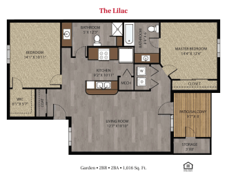 2 beds, 2 baths, 1,016 sqft, $1,844