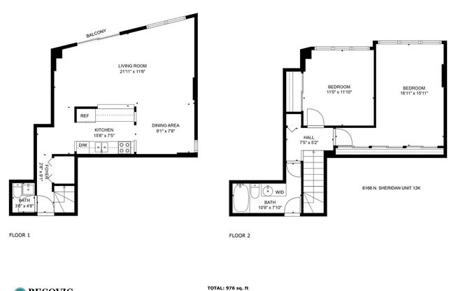 2 beds, 1.5 baths, 976 sqft, $3,000, Unit 12K