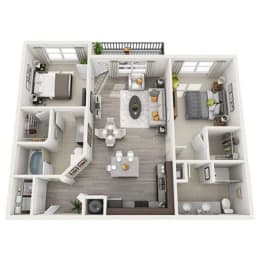 2 beds, 2 baths, 1,080 sqft, $1,876