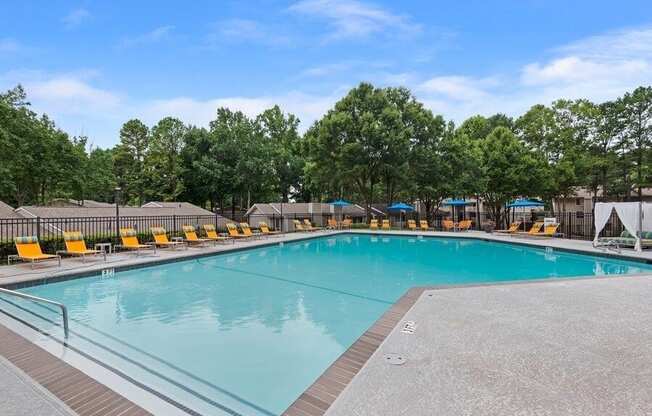 Swimming pool with lounge chairs