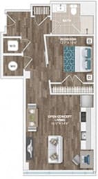 1 bed, 1 bath, 653 sqft, $2,094