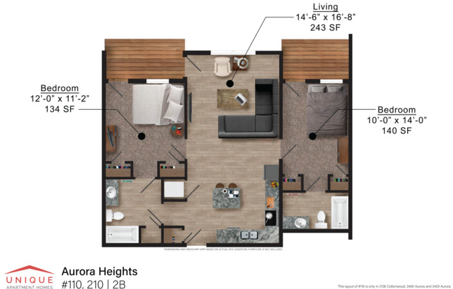 2 beds, 2 baths, 940 sqft, $1,420, Unit 210