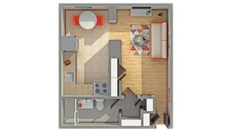 Studio, 1 bath, 450 sqft, $860