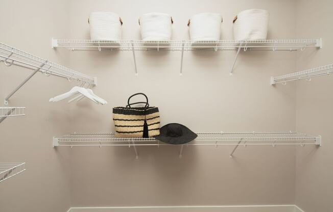 Built-In Shelving In Closet at Abberly Solaire Apartment Homes, North Carolina, 27529