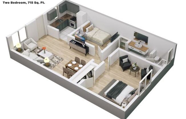 1 bed, 1 bath, 715 sqft, $925, Unit 66