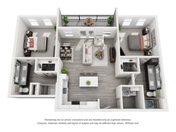 2 beds, 2 baths, 1,149 sqft, $1,810